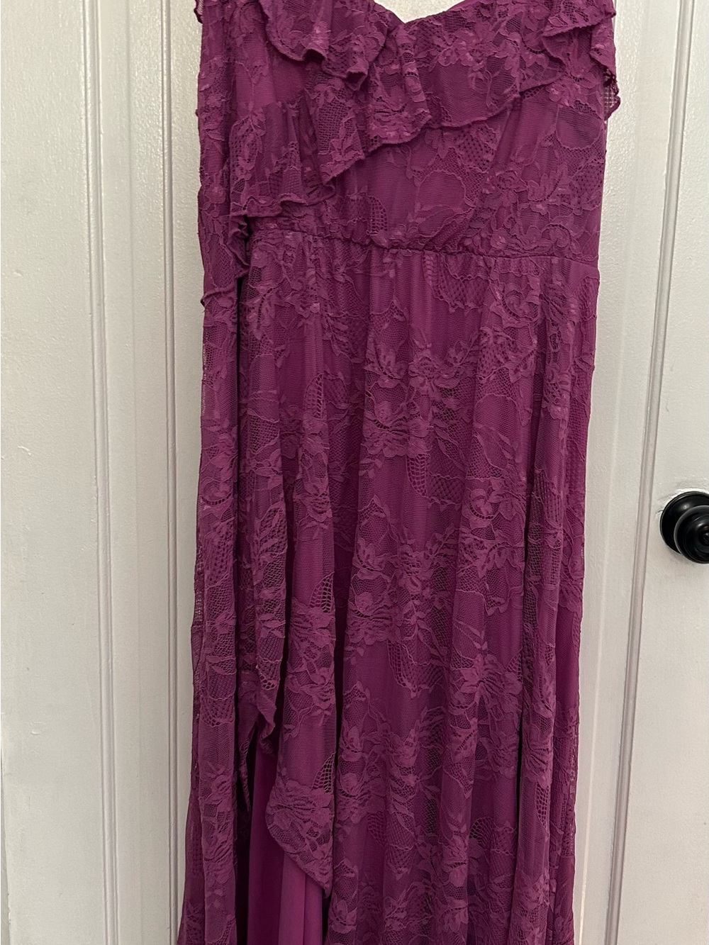 Torrid Purple Lace High-Low Ruffle Dress - Picture 2 of 8